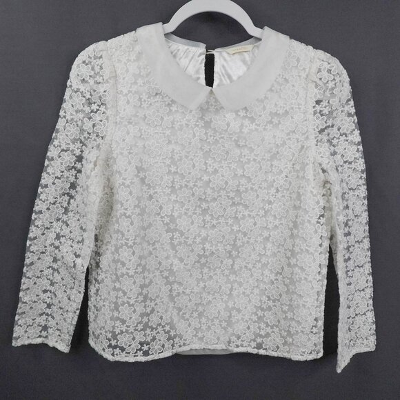 Etam Womens Top 38 US 2 Lace Coquette Cottagecore Fairycore Twee Preppy Sheer - Picture 1 of 13